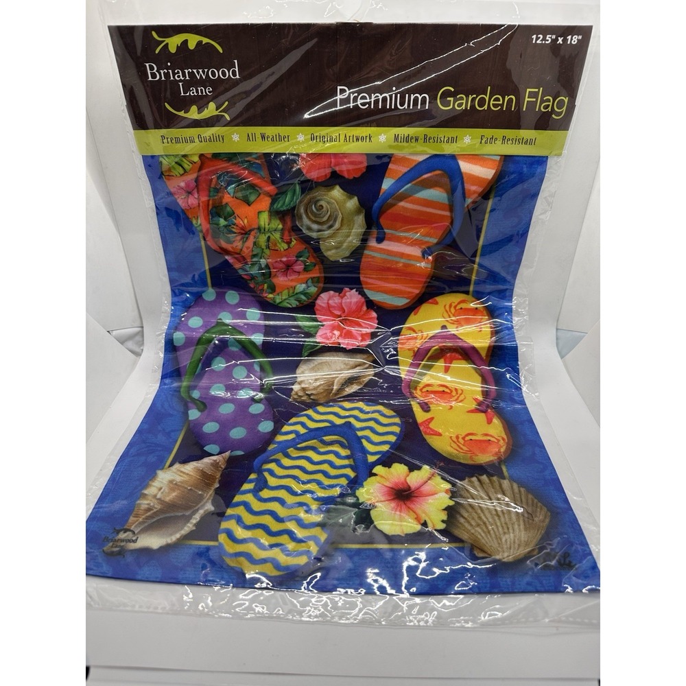 Briarwood Lane Paradise Flip Flops‎ Garden Flag 12.5x18 Summer Beach New